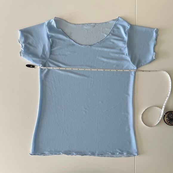 handmade light blue sheer mesh top - Picture 6 of 6